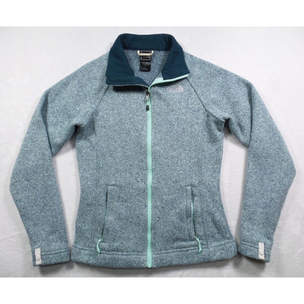 The North Face Jacket Womens Size Extra Small Green Full Zip Fleece Pockets